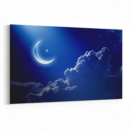 Olla 14701Y Gece Gökyüzü Görseli Yatay Kanvas Tablo (Ölçü: 45X30)