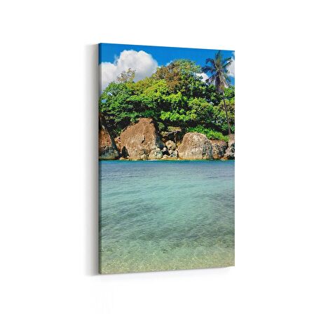Olla 16593D Kumsal / Sahil Görseli Dikey Kanvas Tablo (Ölçü: 60X90)
