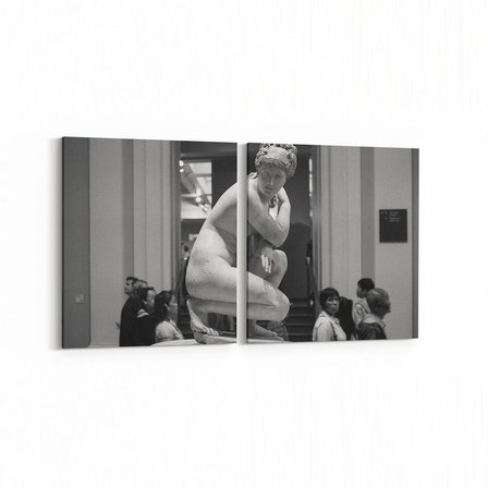 Olla 16255K2Y Heykel / Sanat Görseli Kare 2'li Yatay Kanvas Tablo (Ölçü: 85X40)