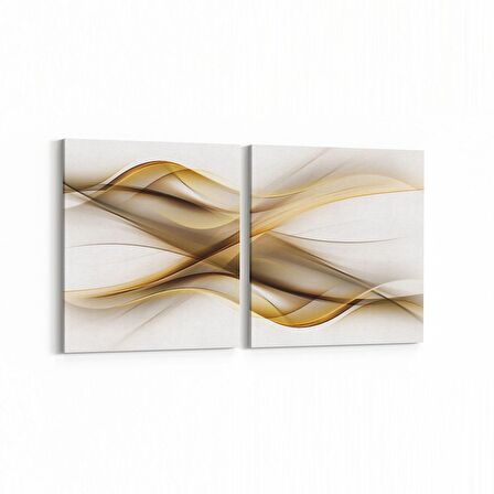 Olla 10185K2Y Abstract Görsel Kare 2'li Yatay Kanvas Tablo (Ölçü: 105X50)