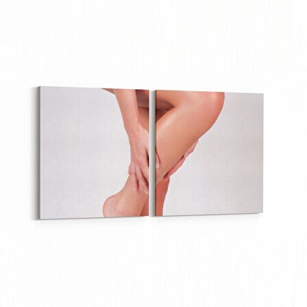 Olla 16332K2Y Kuaför / Berber Görseli Kare 2'li Yatay Kanvas Tablo (Ölçü: 145X70)