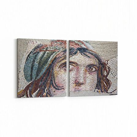 Olla 16260K2Y Heykel / Sanat Görseli Kare 2'li Yatay Kanvas Tablo (Ölçü: 65X30)