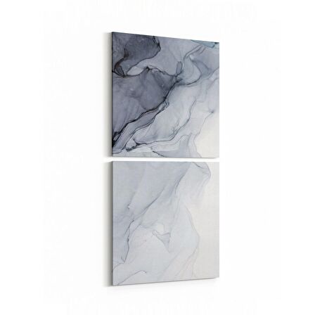 Olla 16660K2D Mermer Desen Görsel Kare 2'li Dikey Kanvas Tablo (Ölçü: 30X65)