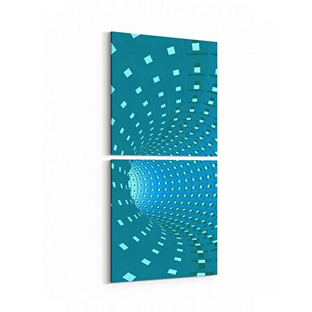 Olla 10252K2D Abstract Girdap Görsel Kare 2'li Dikey Kanvas Tablo (Ölçü: 30X65)