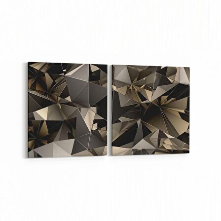 Olla 10100K2Y Abstract Görsel Kare 2'li Yatay Kanvas Tablo (Ölçü: 145X70)