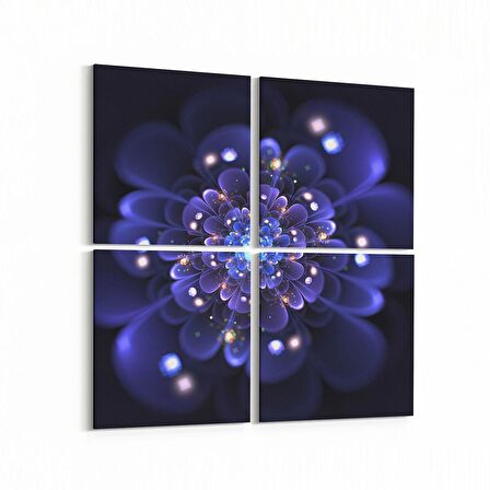 Olla 10368K4 Abstract Görsel Kare 4'lü Kanvas Tablo (Ölçü: 65X65)