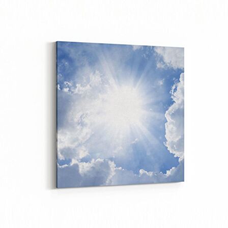 Olla 15390K Gökyüzü Bulut Görseli  Kare Kanvas Tablo (Ölçü: 25X25)