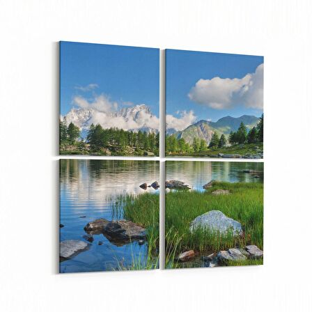 Olla 14430K4 Doğa / Manzara Görseli Kare 4'lü Kanvas Tablo (Ölçü: 145X145)