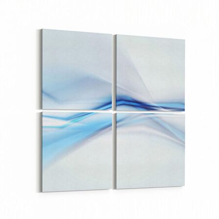 Olla 10112K4 Abstract Görsel Kare 4'lü Kanvas Tablo (Ölçü: 145X145)