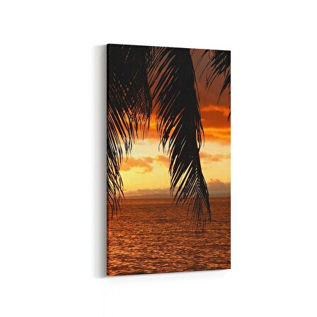 Olla 15988DD Günbatımı Görseli Dikey Dar Kanvas Tablo (Ölçü: 60X120)