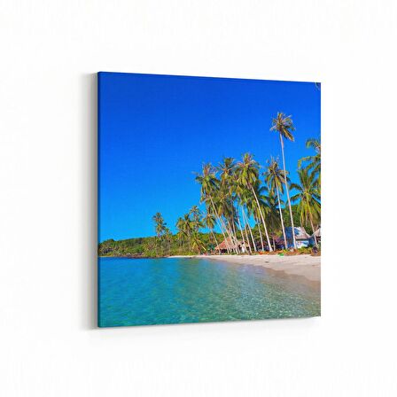 Olla 16505K Kumsal / Sahil Görseli Kare Kanvas Tablo (Ölçü: 25X25)