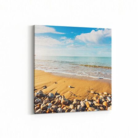Olla 16491K Kumsal / Sahil Görseli Kare Kanvas Tablo (Ölçü: 25X25)