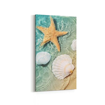 Olla 16362DD Kumsal / Sahil Görseli Dikey Dar Kanvas Tablo (Ölçü: 60X120)