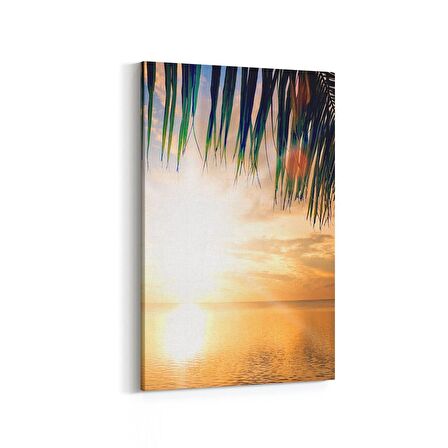 Olla 16123D Günbatımı Görseli Dikey Kanvas Tablo (Ölçü: 100X150)