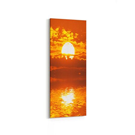 Olla 15944DI Günbatımı Görseli Dikey İnce Kanvas Tablo (Ölçü: 40X120)