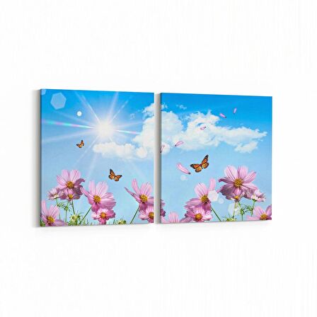 Olla 13822K2Y Doğa / Manzara Görseli Kare 2'li Yatay Kanvas Tablo (Ölçü: 125X60)