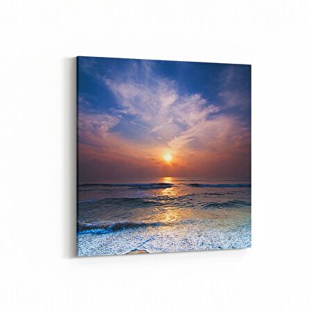 Olla 16093K Günbatımı Görseli Kare Kanvas Tablo (Ölçü: 25X25)