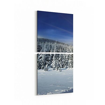 Olla 16127K2D Günbatımı Görseli Kare 2'li Dikey Kanvas Tablo (Ölçü: 30X65)