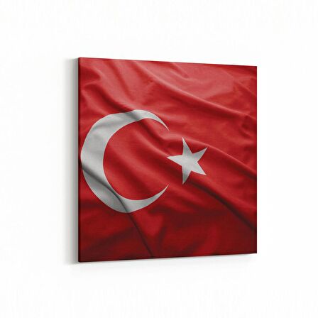 Olla 17537K Türk Bayrağı Görseli Kare Kanvas Tablo (Ölçü: 25X25)