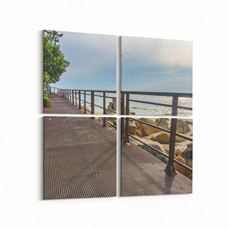 Olla 13572K4 Doğa / Manzara Görseli Kare 4'lü Kanvas Tablo (Ölçü: 65X65)