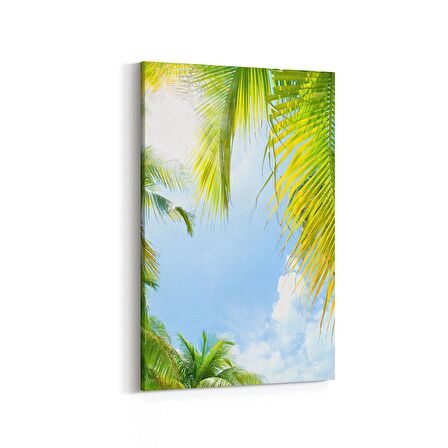 Olla 11486D Palmiye Ağacı Görseli Dikey Kanvas Tablo (Ölçü: 60X90)
