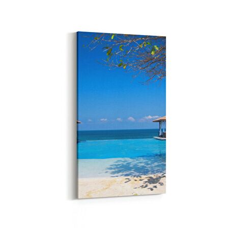 Olla 16573DD Kumsal / Sahil Görseli Dikey Dar Kanvas Tablo (Ölçü: 30X60)