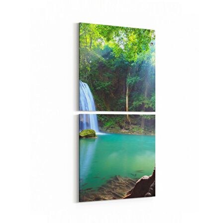 Olla 14575K2D Doğa / Manzara Görseli Kare 2'li Dikey Kanvas Tablo (Ölçü: 30X65)