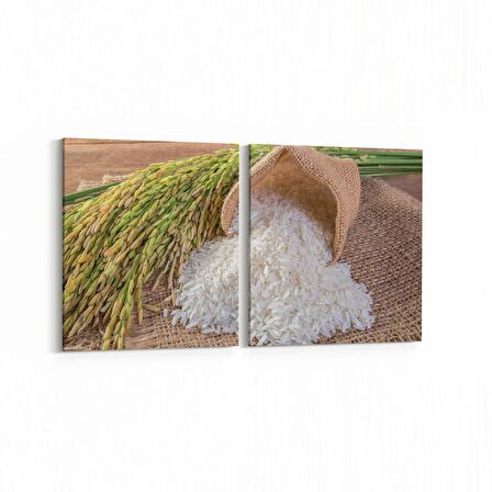 Olla 15278K2Y Gıda Görseli Kare 2'li Yatay Kanvas Tablo (Ölçü: 85X40)