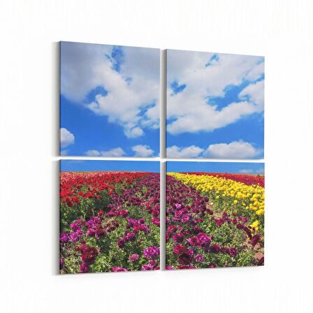 Olla 13978K4 Doğa / Manzara Görseli Kare 4'lü Kanvas Tablo (Ölçü: 125X125)