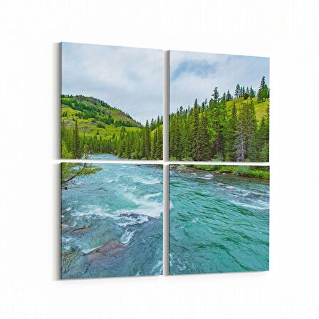 Olla 13482K4 Doğa / Manzara Görseli Kare 4'lü Kanvas Tablo (Ölçü: 145X145)