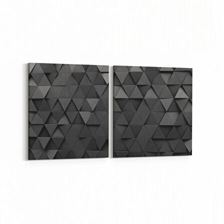 Olla 10030K2Y Abstract 3 Boyut Görsel Kare 2'li Yatay Kanvas Tablo (Ölçü: 105X50)