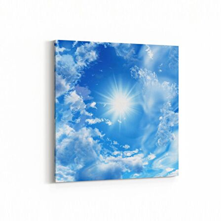 Olla 15508K Gökyüzü Bulut Görseli  Kare Kanvas Tablo (Ölçü: 25X25)