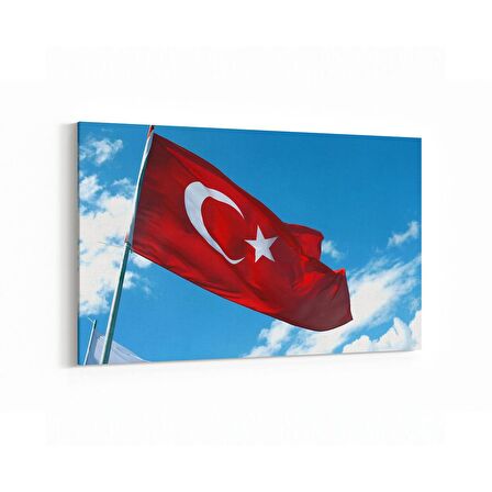 Olla 17535Y Türk Bayrağı Görseli Yatay Kanvas Tablo (Ölçü: 120X80)