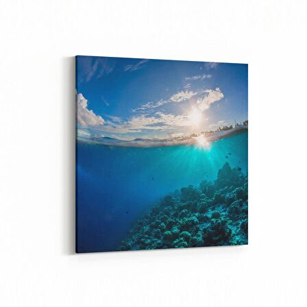 Olla 12945K Deniz / Okyanus Görseli Kare Kanvas Tablo (Ölçü: 100X100)