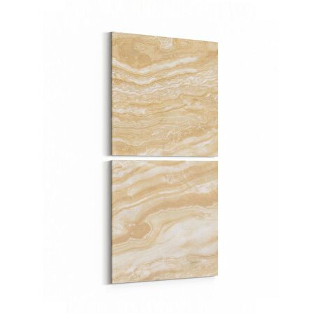 Olla 16645K2D Mermer Desen Görsel Kare 2'li Dikey Kanvas Tablo (Ölçü: 30X65)