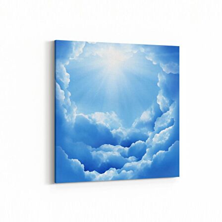 Olla 15774K Gökyüzü Bulut Görseli  Kare Kanvas Tablo (Ölçü: 100X100)