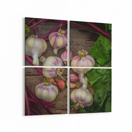 Olla 15287K4 Gıda Görseli Kare 4'lü Kanvas Tablo (Ölçü: 65X65)