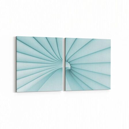 Olla 10274K2Y Abstract Girdap Görsel Kare 2'li Yatay Kanvas Tablo (Ölçü: 145X70)