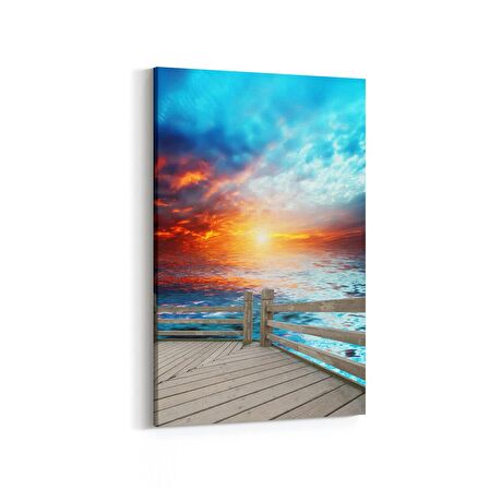 Olla 15950D Günbatımı Görseli Dikey Kanvas Tablo (Ölçü: 20X30)