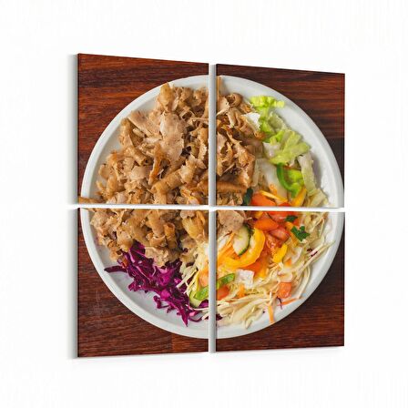 Olla 15102K4 Gıda Görseli Kare 4'lü Kanvas Tablo (Ölçü: 65X65)