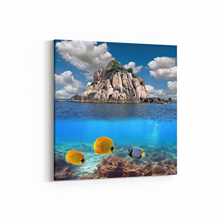 Olla 12989K Deniz / Okyanus Görseli Kare Kanvas Tablo (Ölçü: 25X25)