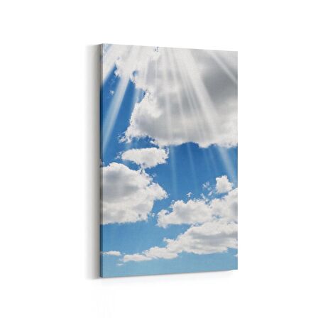 Olla 15674D Gökyüzü Bulut Görseli  Dikey Kanvas Tablo (Ölçü: 100X150)
