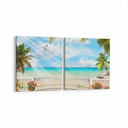 Olla 14149K2Y Doğa / Manzara Görseli Kare 2'li Yatay Kanvas Tablo (Ölçü: 85X40)