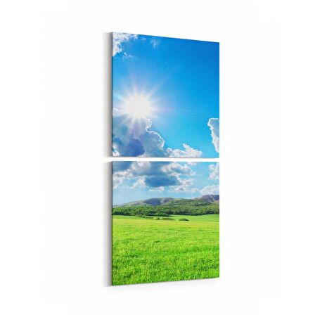 Olla 14333K2D Doğa / Manzara Görseli Kare 2'li Dikey Kanvas Tablo (Ölçü: 30X65)