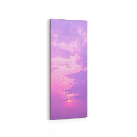 Olla 15996DI Günbatımı Görseli Dikey İnce Kanvas Tablo (Ölçü: 40X120)
