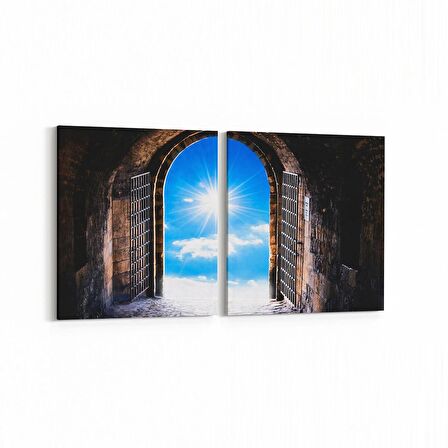 Olla 13611K2Y Doğa / Manzara Görseli Kare 2'li Yatay Kanvas Tablo (Ölçü: 85X40)