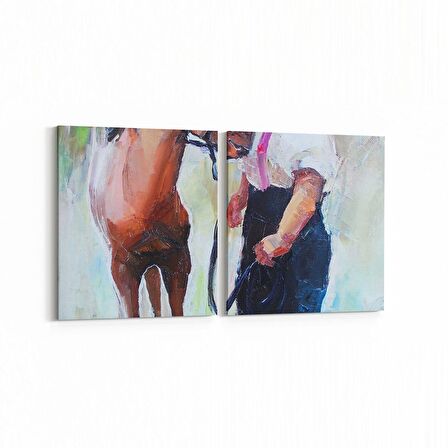 Olla 17771K2D Yağlı Boya Görseli Kare 2'li Dikey Kanvas Tablo (Ölçü: 30X65)