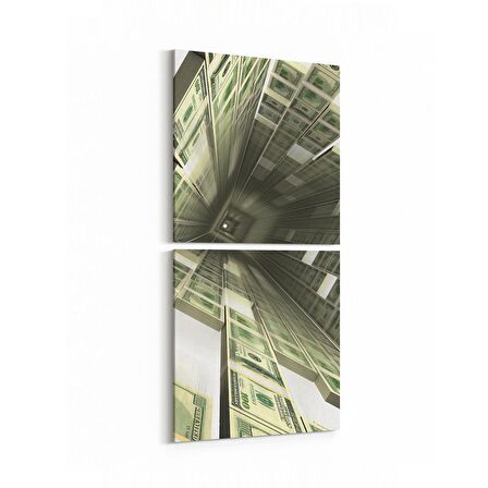 Olla 10216K2D Abstract Girdap Görsel Kare 2'li Dikey Kanvas Tablo (Ölçü: 30X65)