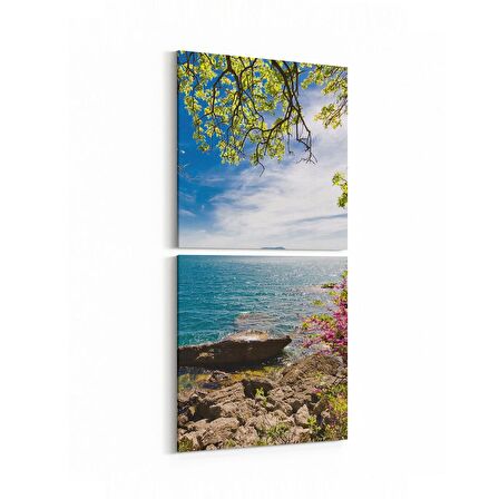 Olla 14349K2D Doğa / Manzara Görseli Kare 2'li Dikey Kanvas Tablo (Ölçü: 30X65)