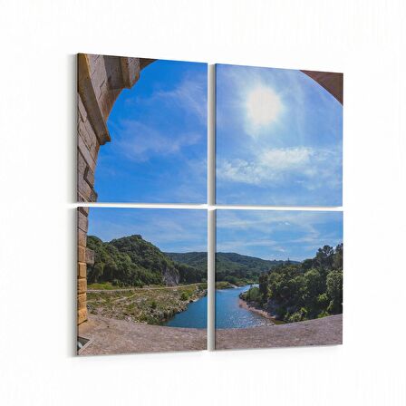 Olla 13909K4 Doğa / Manzara Görseli Kare 4'lü Kanvas Tablo (Ölçü: 125X125)